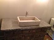 Square Vessel Concrete Sink and Top